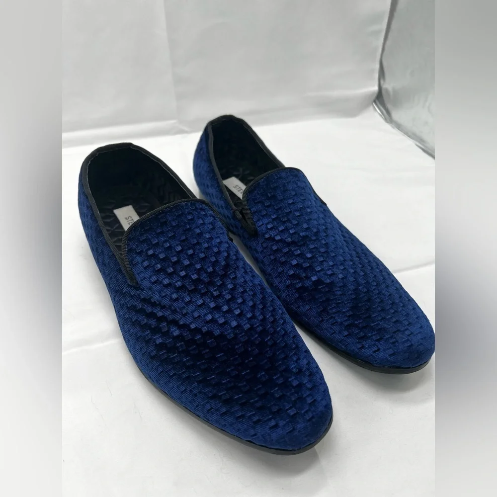 Men's Steve Madden Blue Velvet Lifted Slip-On Loafer Dress Shoes Sizes 8 (MB1)
